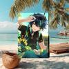 1pc Genshin Impact Kinich1 Beach Towel, Comfortable and Thick, and Swimming/Bath/Picnic/Camping Towel, Suitable for Seaside Beaches
