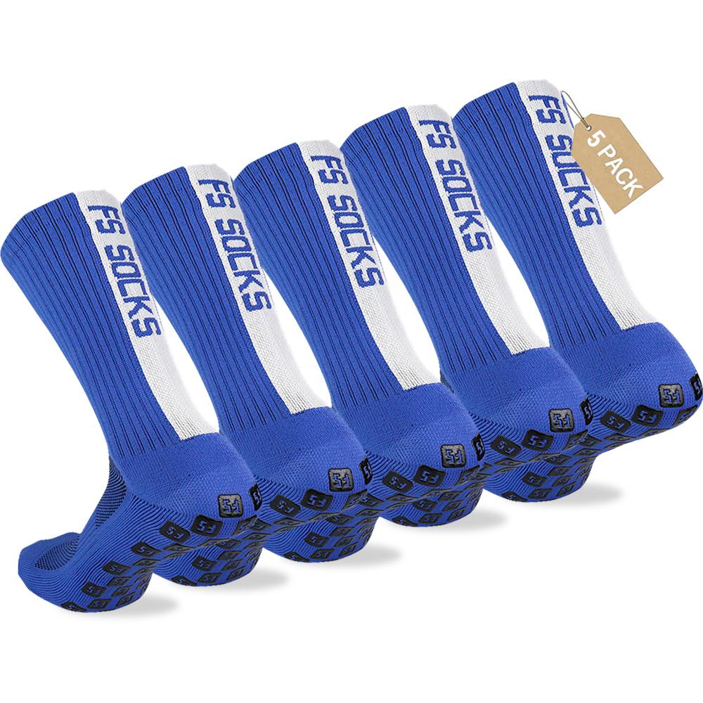 5 Pairs Non Slip Sport Soccer Socks Anti Slip Football Grip Socks for Football Basketball