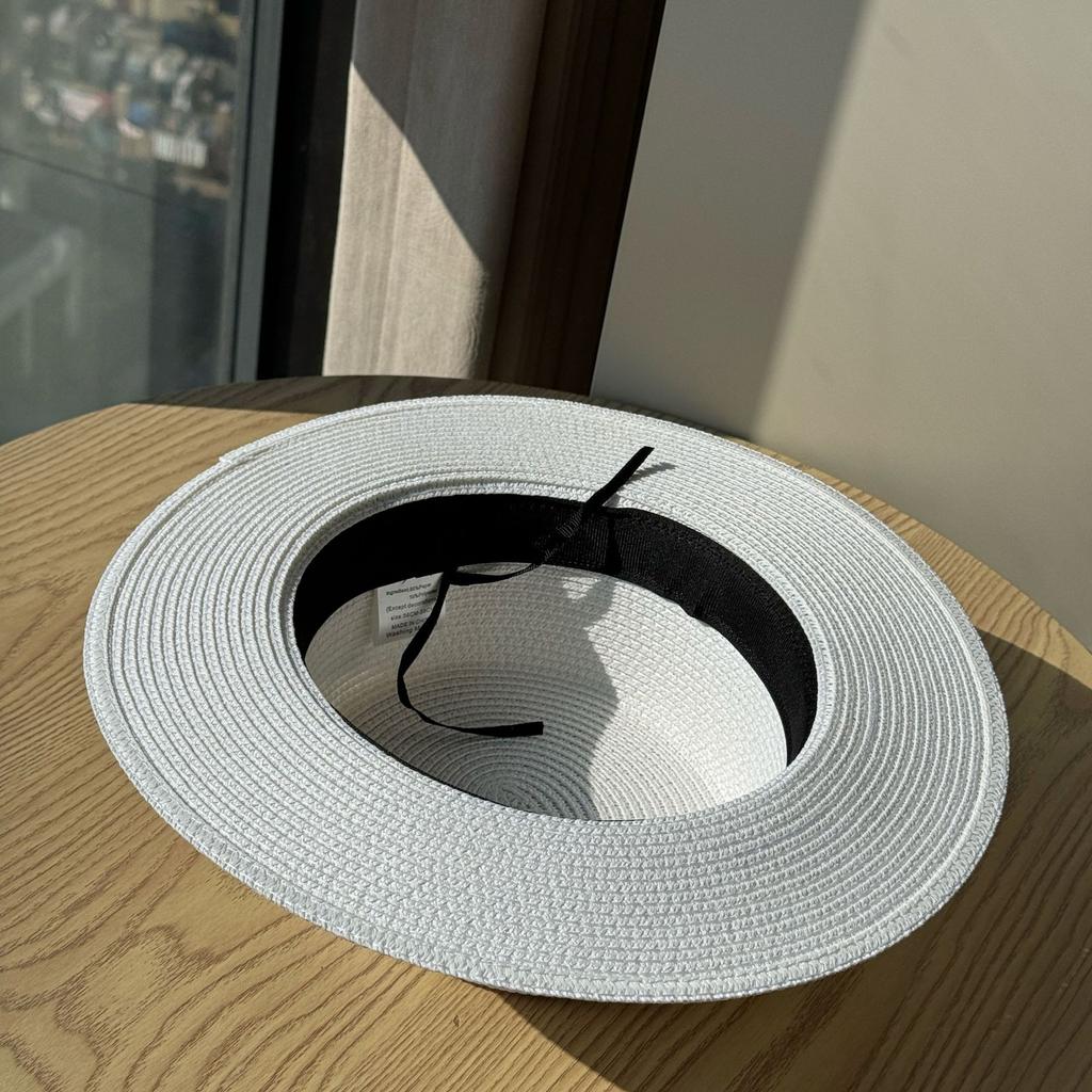 New French Flat-top Sunshade Straw Hat Women's Summer Outdoor Sunshade Sunscreen Fashion Sun Hat
