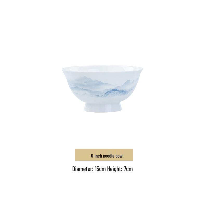 Jingdezhen Ceramic Footed Noodle Bowl