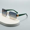 Square Frameless Chamfered Stylish Sunglasses for Men and Women, High-end European and American Style Sunglasses