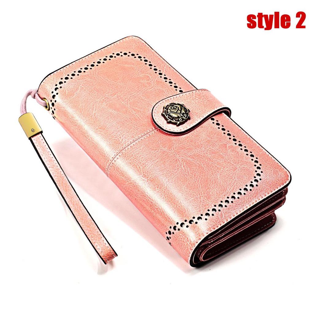 Vintage RFID Retro Genuine Leather Women's Long Clutch Wallet