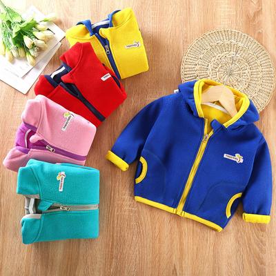 Children Coats Boys Girls Hooded Fleece Wool Coat Autumn Cartoon Solid Color Bear Ears Kids Outwear Winter Velvet Jacket