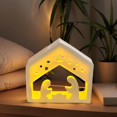 Krippenset DIY Silikonform Weihnachtsdekoration 3D Heilige Religion Krippen-Silikonkerzenform Tischdekoration Jesus