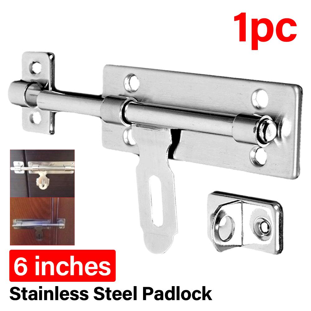 1Pcs 4/6Inch Replacement Door Lock Padlock Barrel Bolt Latch Clasp Set Stainless Steel Lock Bolt For Door Window Drawer Cupboard