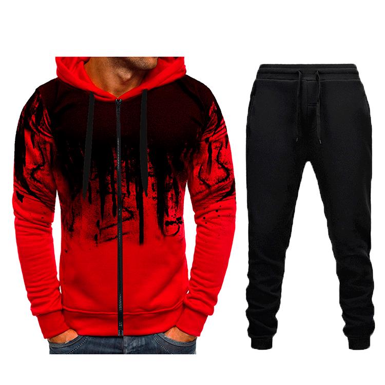 

Men s Splatter Print Zipper Hoodie Sweatshirt Jacket for Fall & Winter L