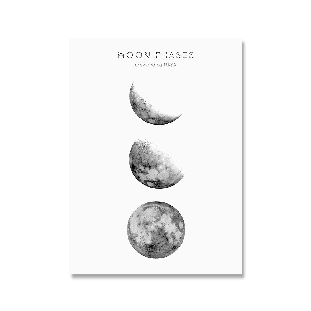

Луна цитата плакат черно-белый холст настенная живопись печать планеты картина скандинавская картина современное украшение дома живопись 21x30cm No Framed