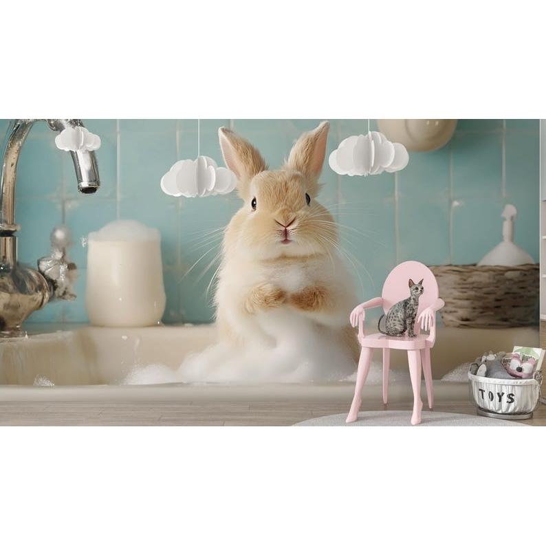 Rabbit Bathroom tapestry 75x100