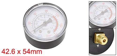 uxcell Pressure Gauge for Air Compressor Hydraulic Fluid, 1cm NPT, 0-12 Bar, 0-180 PSI