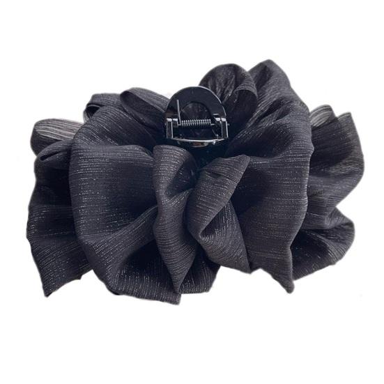 

Women Hair Clamp Multi-layered Fabric Decor Solid Color Strong Claw Anti-slip Hair Decoration Organization Lady Hair Styling Tool A