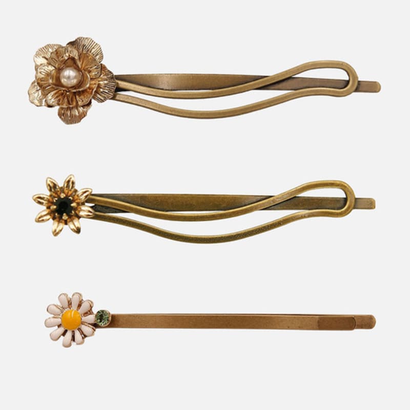 

J.Lauren Античная Цветок Жемчуг Заколка для волос H01349 Metal Black Cubic Flower