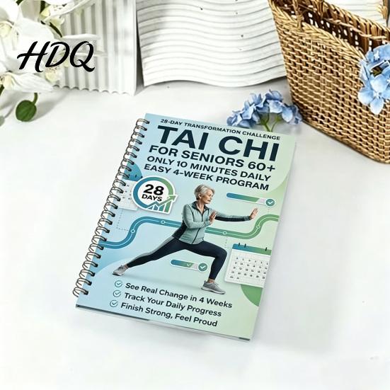 Beginner Tai Chi Guide Daily Practice Planner Seniors Beginners 28-Day Fitness Training Log Improve Balance Wellness Strength Weight Loss Book
