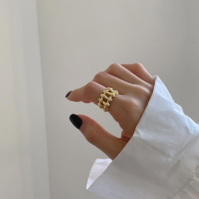 

ANENJERY тканые полые кольца для женщин и мужчин, французские металлические регулируемые кольца, ювелирные изделия для вечеринок