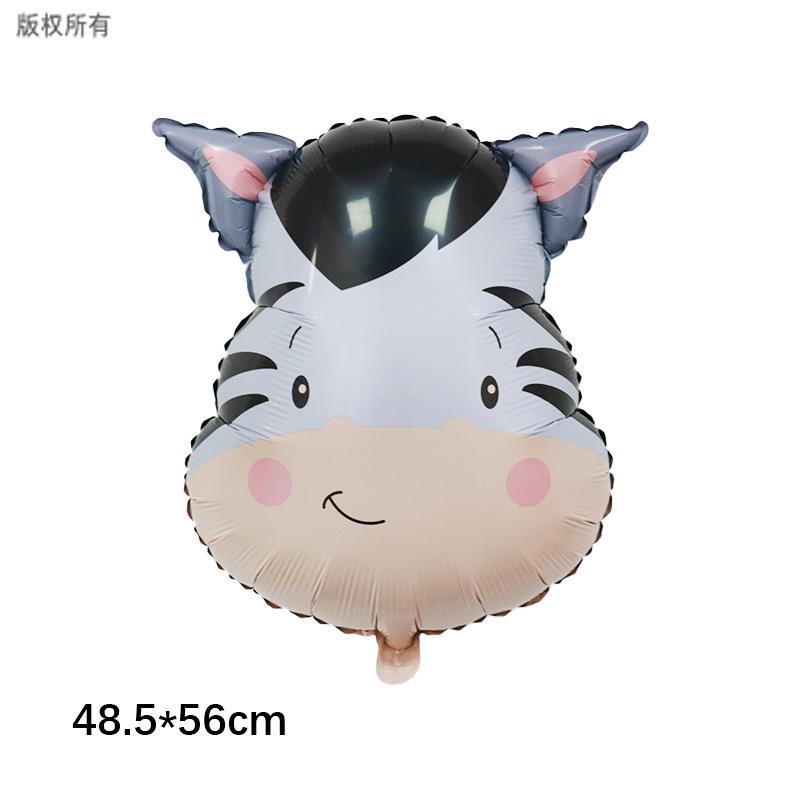 Cartoon Animal Head Balloons Monkey Lion Tiger Zebra Giraffe Balloon for Birthday Party Decoration Jungle Party Decoration Gift