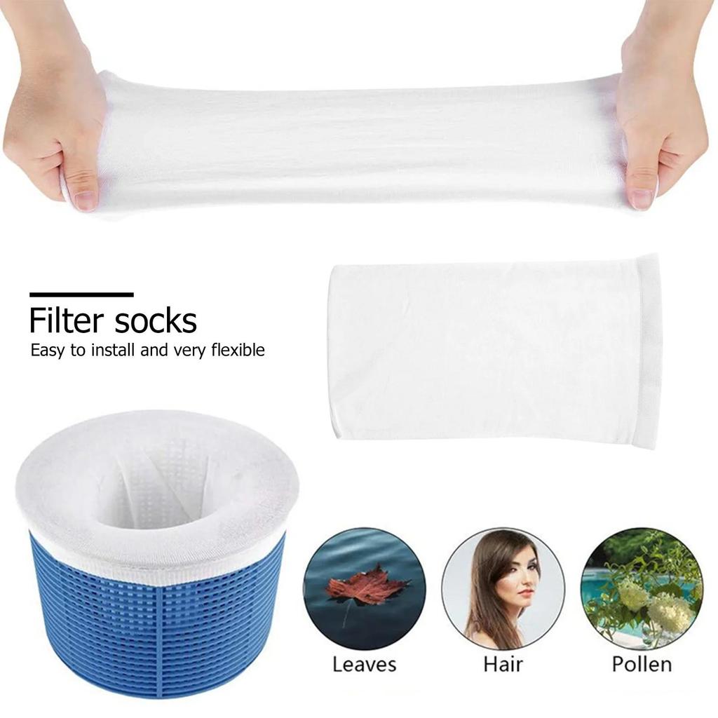 5/10/20 uds Calcetines Filtro para Skimmer de Piscina Bolsas de Malla Filtro Malla de Nylon Doméstico para Cestas Filtro Skimmers Accesorios para Piscinas