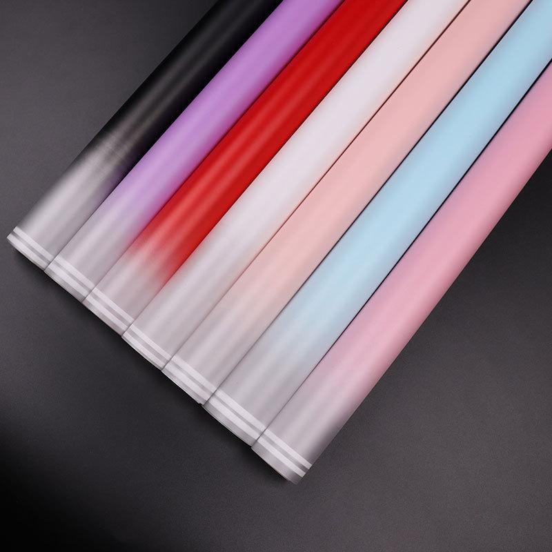 Flower Wrapping Paper Gradient Double Line Matte 56CM*56CM Crease Resistant for Proposal Bouquet Gift Packing Decor