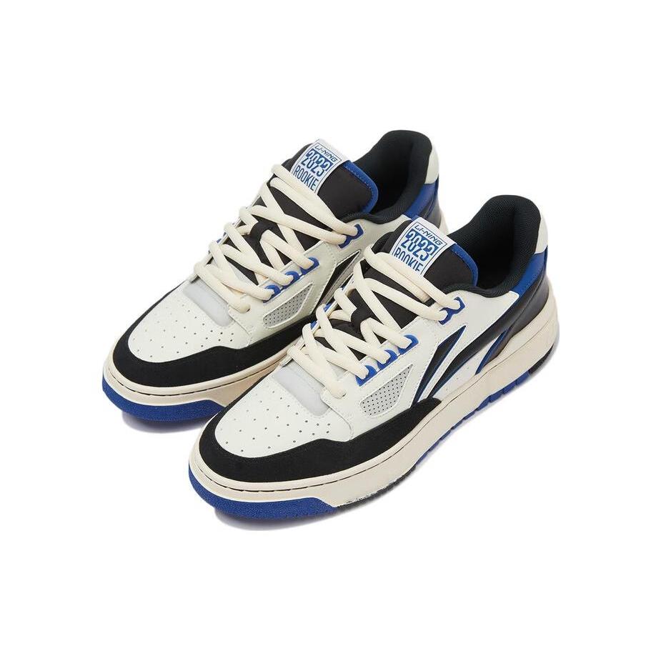 New LiNing Rookie 2 Durable Breathable Low Top Vintage Basketball Shoes Black White ABCT011-1