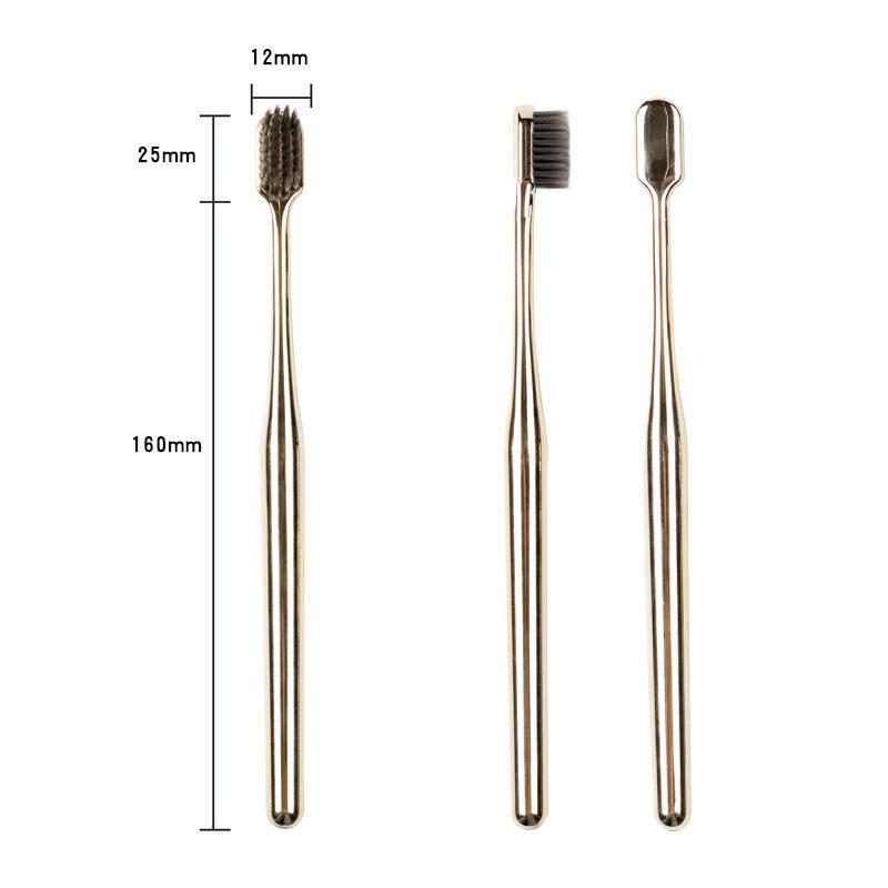 2/1Pc Luxury Soft Toothbrush Men Women Adult Tooth Brush Electroplate Gold Color Dental Brushes Toothbrushes Teeth Cleaning Care
