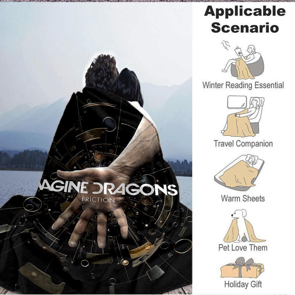 1pc Imagine Dragons Flannel Blanket [Cozy Throw Blanket] For Sofa, Bed, Travel, Camping, Livingroom, Office, Couch, Chair, And Bed