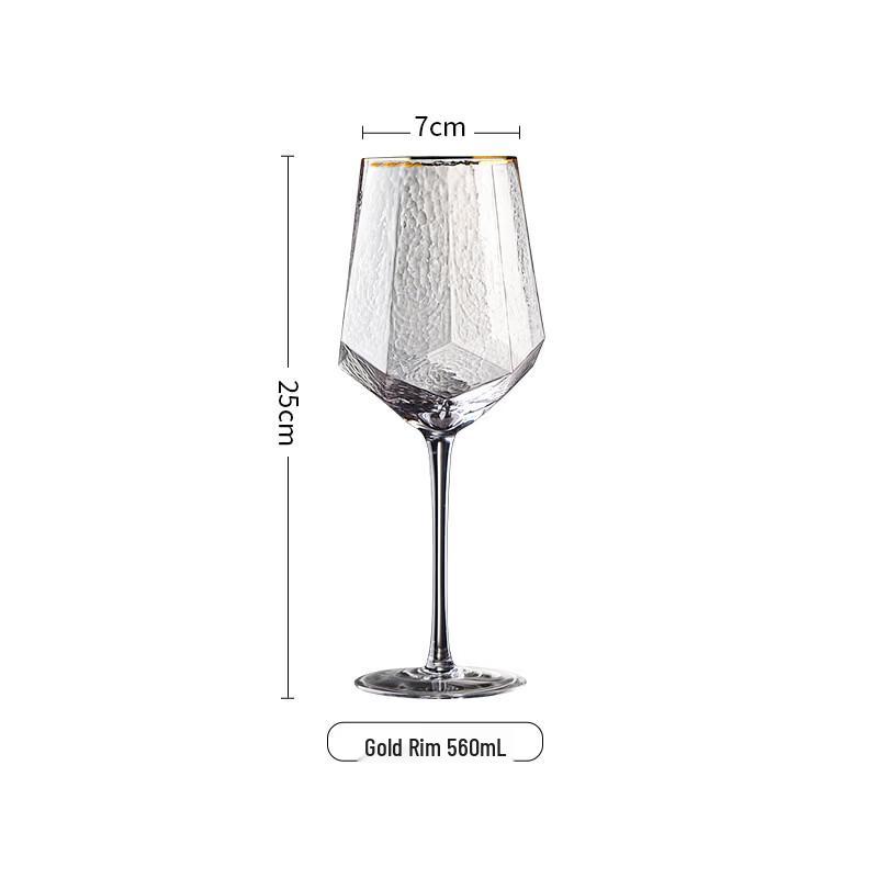 OLOEY Luxury Hammered Crystal Wine Glass
