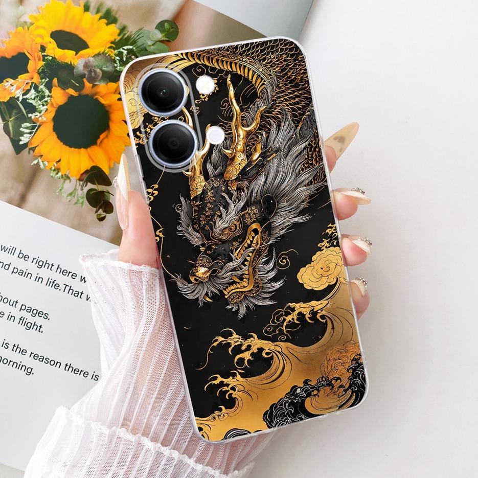 For Vivo Y05 4G Case Colorful Flowers Painted Cover Clear Silicone Soft Slim Phone Case For Vivo Y11d Y 05 VivoY05 VivoY11d Bags