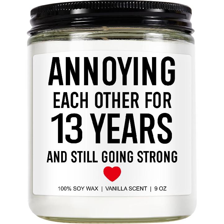 13 Years Candle, 13th Wedding Anniversary, Gifts for Him, Her, Lace Anniversary, Gifts for Couple, 13th Anniversary, Gifts for Husband, Wife, Funny