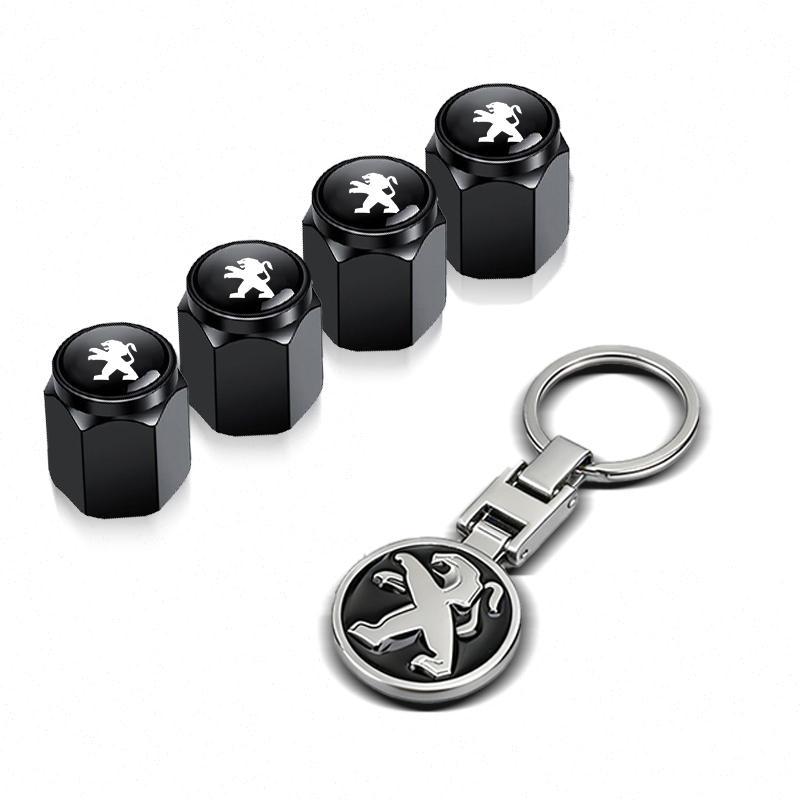 Styling Car Tire Wheel Valve Caps Cover Car Keychain Keyring For Peugeot 206 307 308 3008 207 208 407 508 2008 5008 205 Keyring