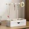 Portable Jewelry Stand With Tray and Hook Stylish Necklace Storage Shelves Jewelry Holder with Drawer for Accessories