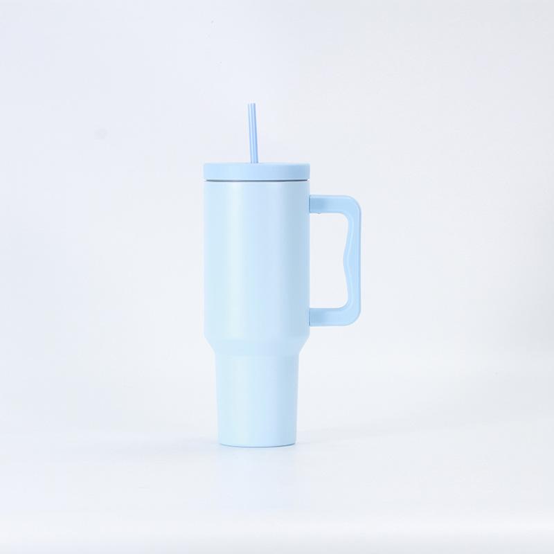 Americká termoska z nerezové oceli s rukojetí, přenosná, s ledem a brčkem do auta