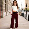 Pantaloni Casual Elastici a Zampa High Waist Colorati per Bambini per Corsa, Danza, Fitness e Yoga
