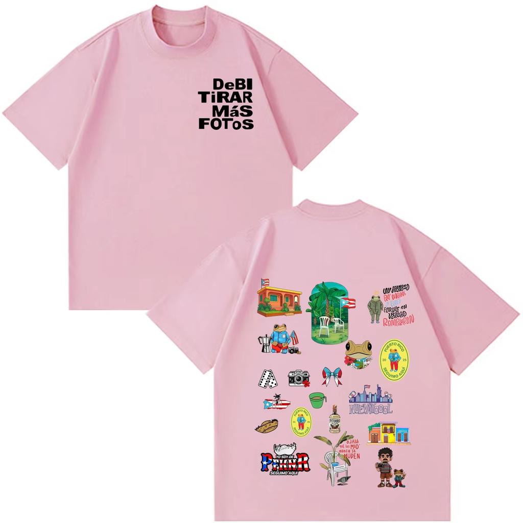 Summer Fashion Trendy Tee Unisex Women Fashion Clothing Rapper Bad Bunny Tour Debi Tirar Mas Fotos DTMF Print Tshirt YK