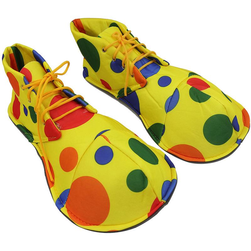 

Clown Shoes For Party Performances Clown Colorful Polka Dot Shoes One Size жовтий