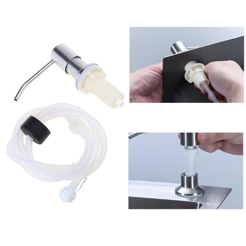 Sink Liquid Soap Dispenser Built In Sink Soap Dispenser Countertop Soap Dispenser Pump with 45.27" Extension Tube Kit