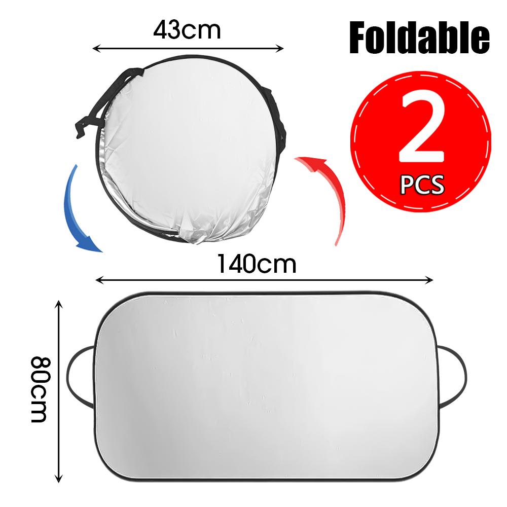 140cm Car Windshield Foldable Sun Shade Visor Cover Block Reflector Portable Breathable Anti UV Protector Screen Free