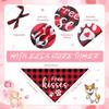 60 Pcs Valentine's Day Dog Bandanas Bulk Heart Pet Bandanas Adjustable Dog Bibs Triangle Scarf Holiday Costume for Small Medium Pet (Heart Pattern)