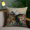 1pc Street Graffiti Art Pillow Case Antidustmite Pillowcase Invisible Zipper Silky Short Plush Sofa Cushion Cover