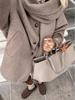 Solid Color Wool Scarf-Style Short Overcoat - European & American Warm Jacket