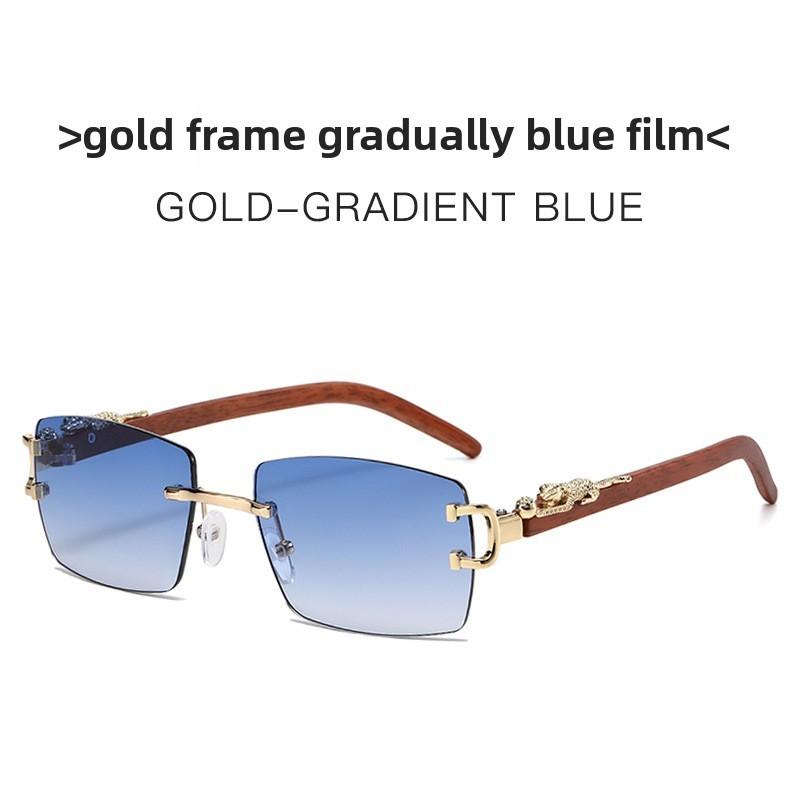 Leopard Print Unisex Frameless Sunglasses With Uv400 Protection For Travel And Fashion