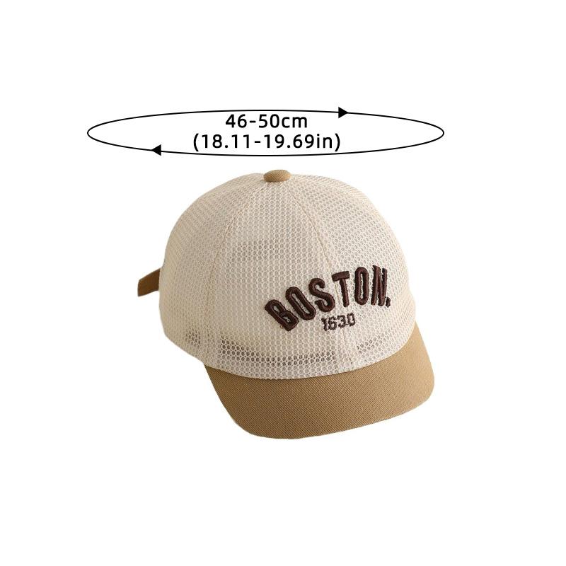 1-3Jahre Buchstabenbestickte Kinder Baseballkappe Sommer Mesh Atmungsaktiv Jungen Mädchen Sonnenhut Outdoor Kurzer Schirm Kinder Entenschnabelkappen