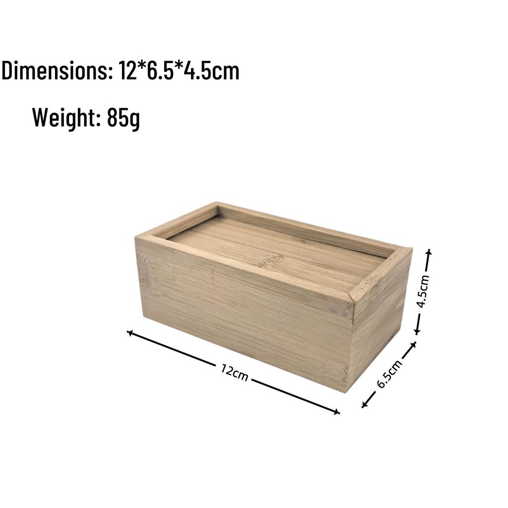 Bamboo Sliding Lid Box for Cosmetics, Jewelry, or Tea Storage