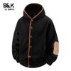 Baleno Men's S&K American Retro Color-Block Hooded Loose Sweatshirt