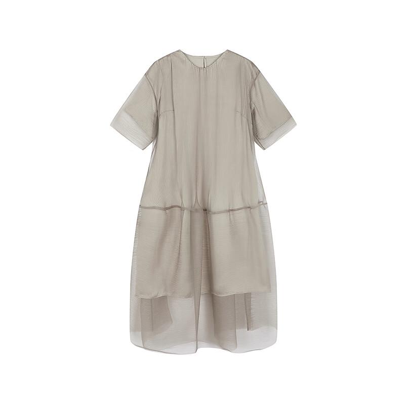 JNBY 2025 Autumn Round Neck A-line Short Sleeve Dress