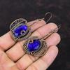 Faceted Blue Sapphire Earring Copper Wire Wrapped Earring Very Pretty Gemstone Earrings Copper Wire Jewelry Handmade Earring Gift For Mother