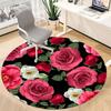 1 Stück Rose Blumenmuster Stuhlteppich für Büro, Runder Rutschfester Langlebiger Großer Büroteppich, Geeignet für Büro