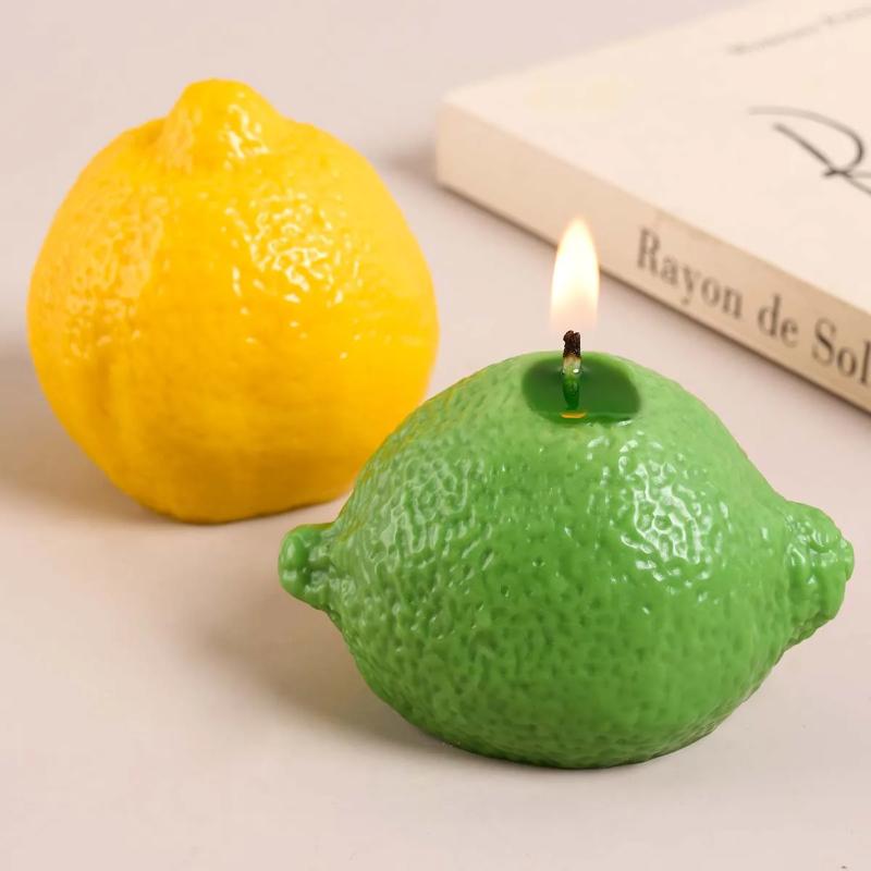 3D Fruit Shape Scented Candle Silicone Mold DIY Handmade Apple Pear Lemon Peach Plaster Resin Casting Molds Craft Gifts Making