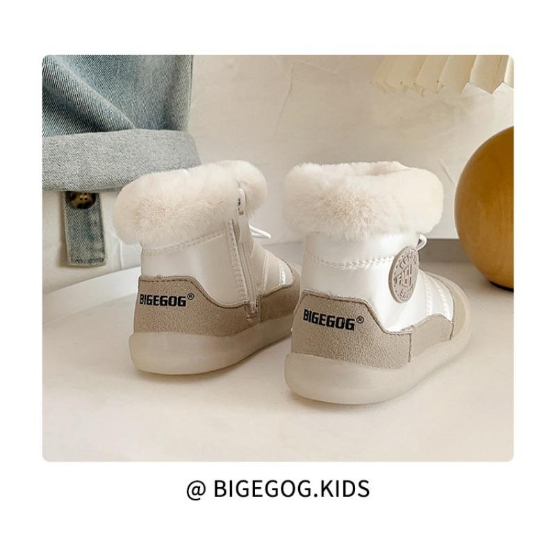 Baby Fleece Lined Snow Boots Infant Soft Sole Toddler Walking Ankle Boots For Boys Girls