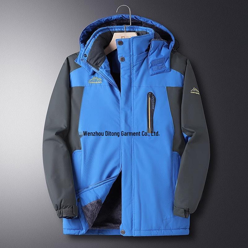 Men's 2025 Autumn/Winter Plus Size Thick Fleece-Lined Warm Cotton Jacket for Middle-Aged