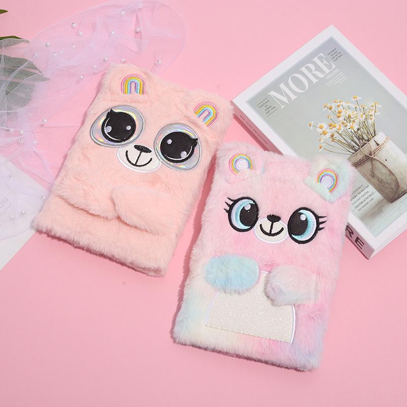 Cartoon Cute Pet Plush Notebook for Kids - Colorful Children's Diary & Student Notes