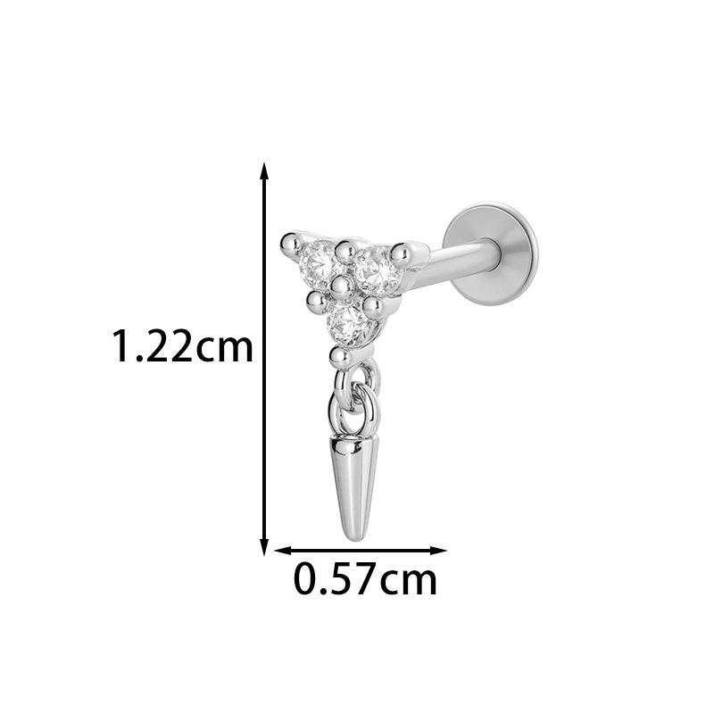 Zircon Set F136 Titanium Internal Thread Lip Labret Stud Ear Cartilage Piercing Jewelry