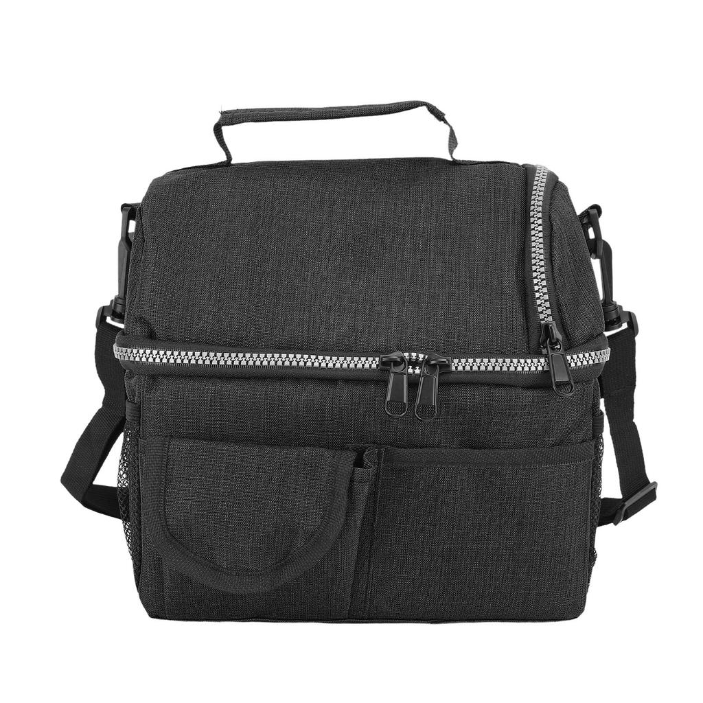 Insulated Lunch Bag Oxford Cloth Large Capacity Leakproof Dual Layer Picnic Bag for Work Office